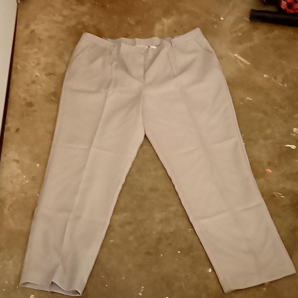 Women's pants 22W light green front button and zip